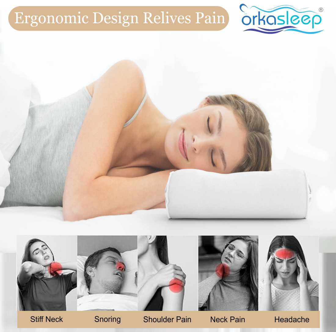 Orkasleep Eco Rectangular Orthopedic Neck Support Pillow for Sleeping,Neck & Shoulder Pain Memory Foam Solid Sleeping Pillow Pack of 1 view 2
